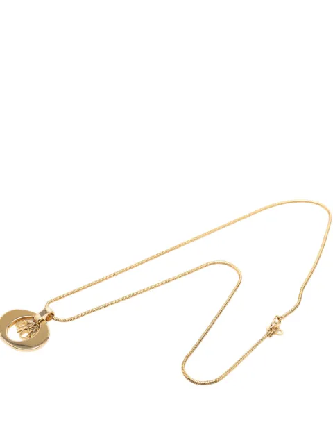 Christian Dior Pre-Owned 1980-1990 Gold Plated CD Logo Pendant Necklace costume necklace
