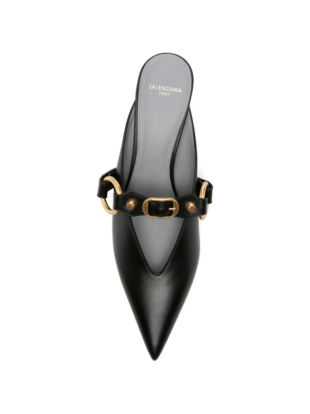 Balenciaga City buckle-detail pointed-toe mules Zwart