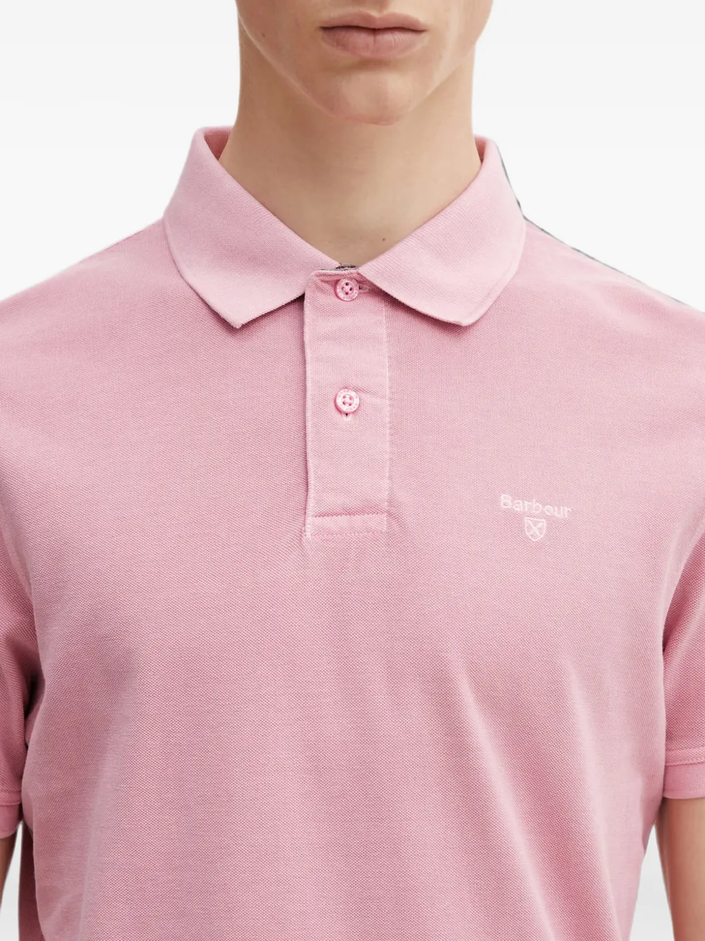 Barbour Poloshirt met geborduurd logo Roze