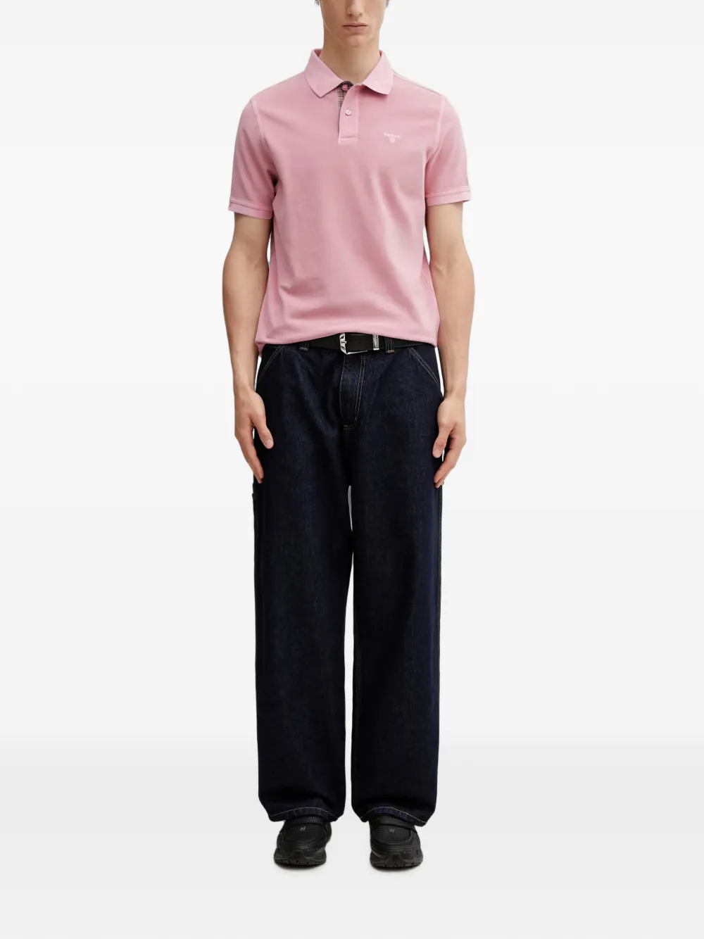 Barbour Poloshirt met geborduurd logo Roze