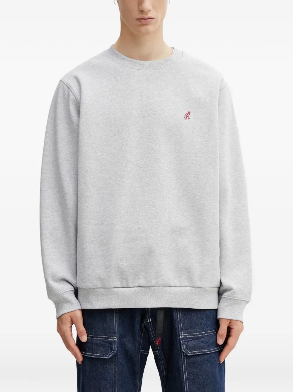Gramicci logo-embroidered crew-neck sweater - Grigio