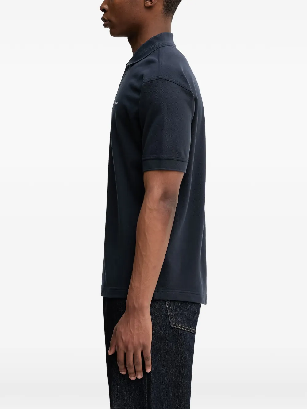 Barbour Hexham poloshirt met geborduurd logo Blauw