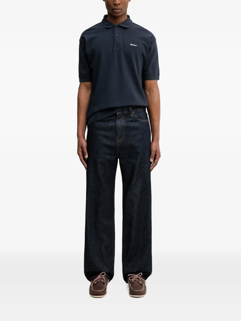Barbour Hexham poloshirt met geborduurd logo Blauw