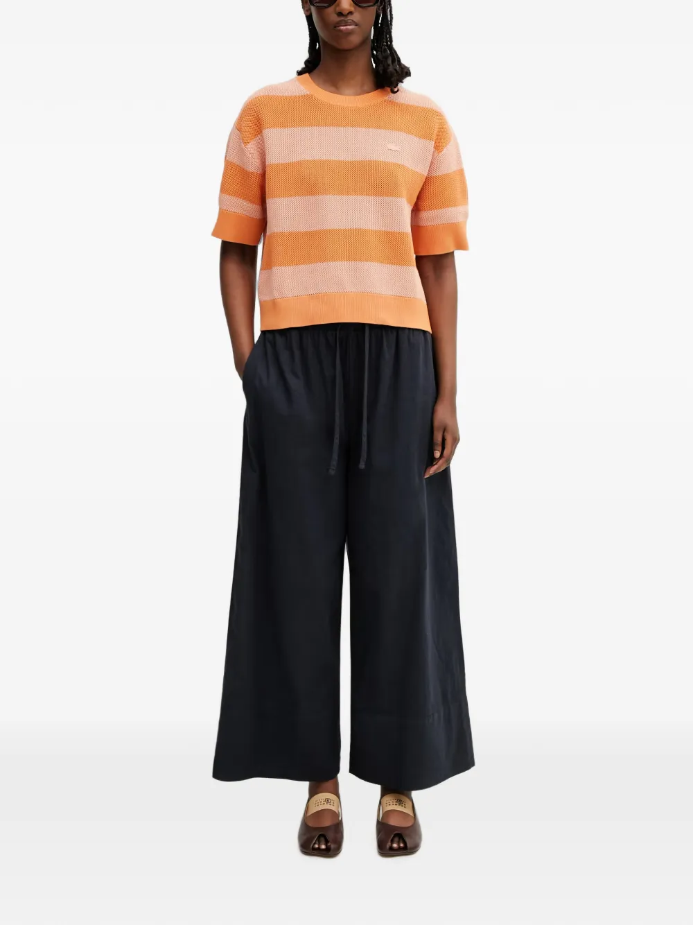 Barbour Josie broek met wijde pijpen Blauw