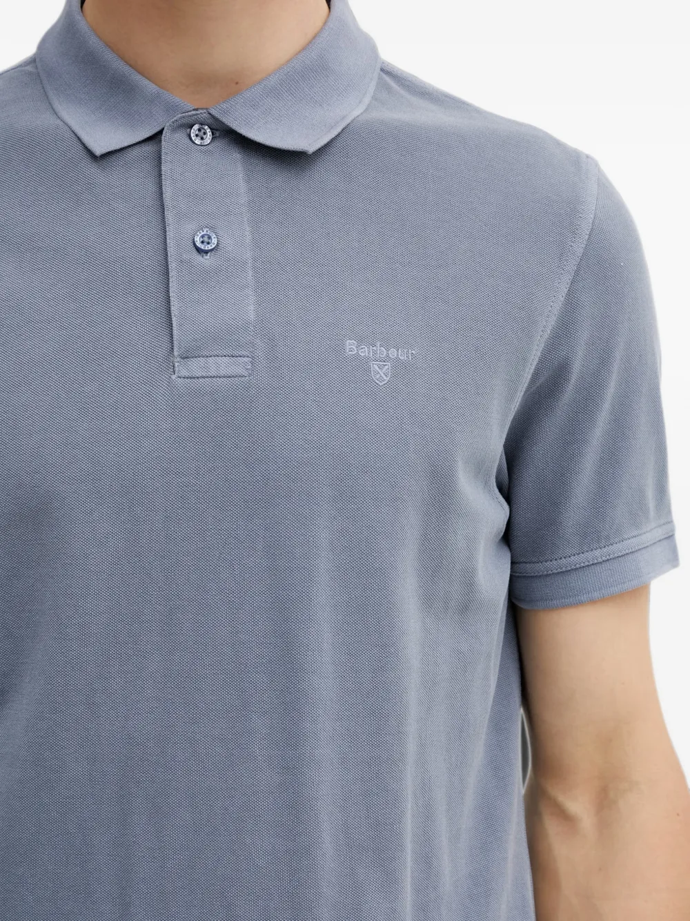 Barbour Poloshirt met geborduurd logo Blauw