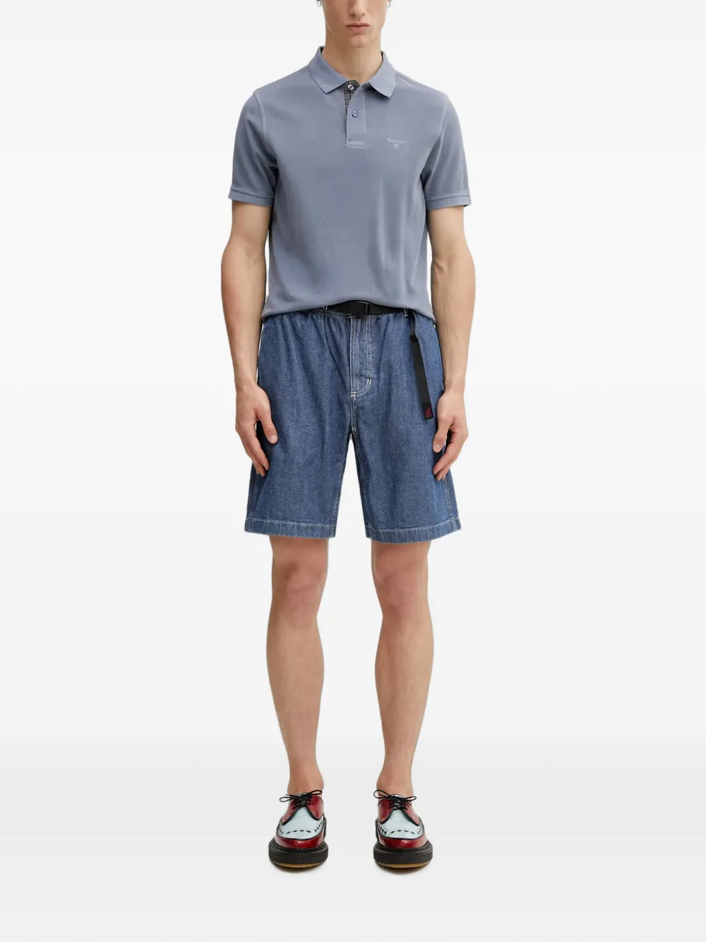 Barbour Poloshirt met geborduurd logo Blauw