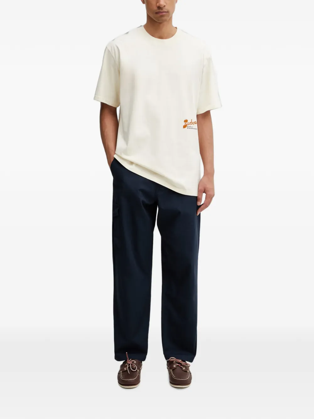 Barbour Terrain Oversized Graphic T-shirt Beige