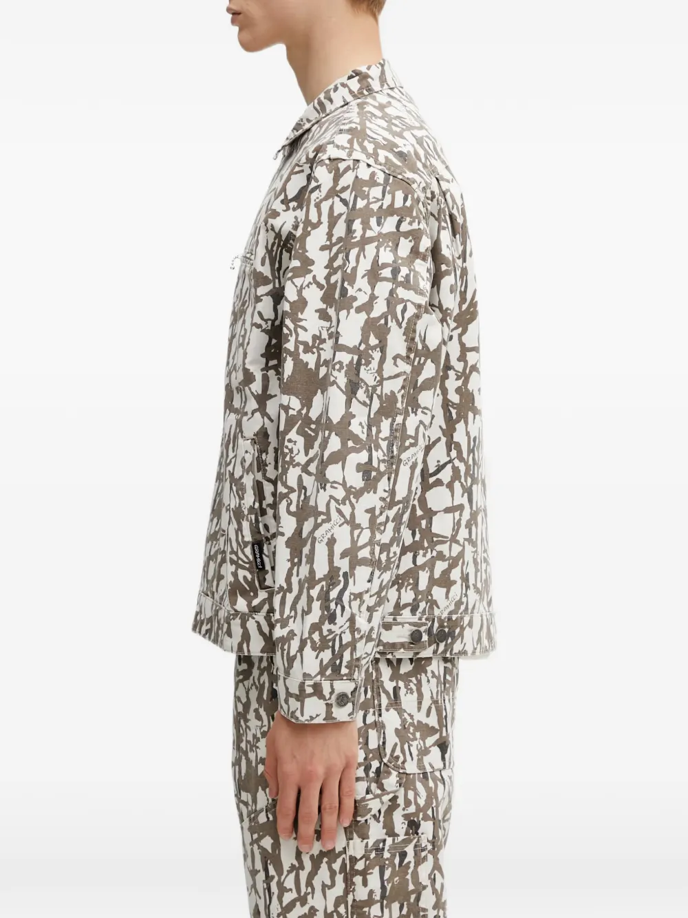 Gramicci Jack met abstracte print Wit