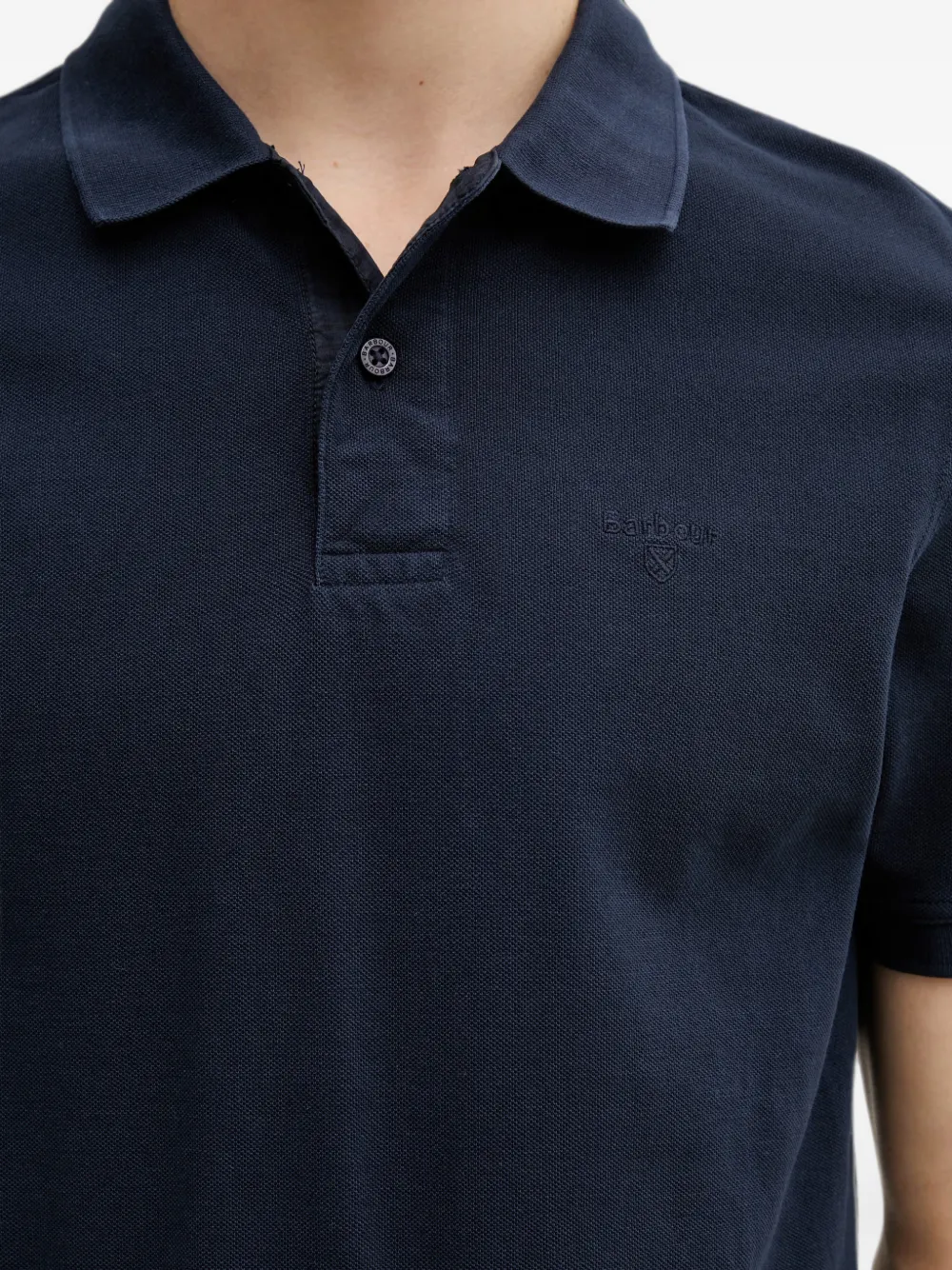 Barbour Poloshirt met geborduurd logo Blauw