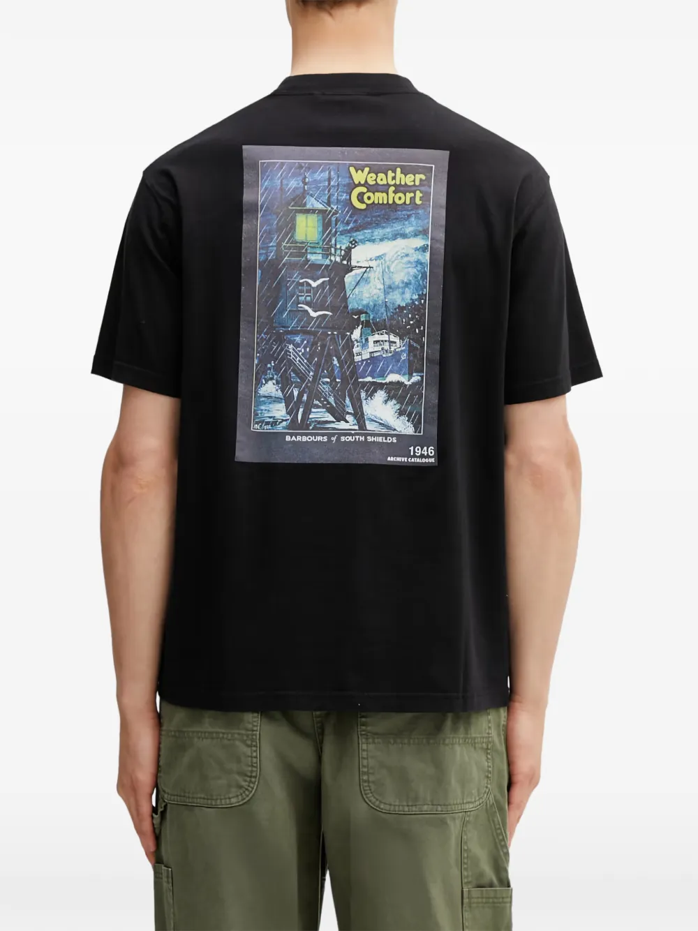Barbour 1946 oversized T-shirt met grafische print Zwart