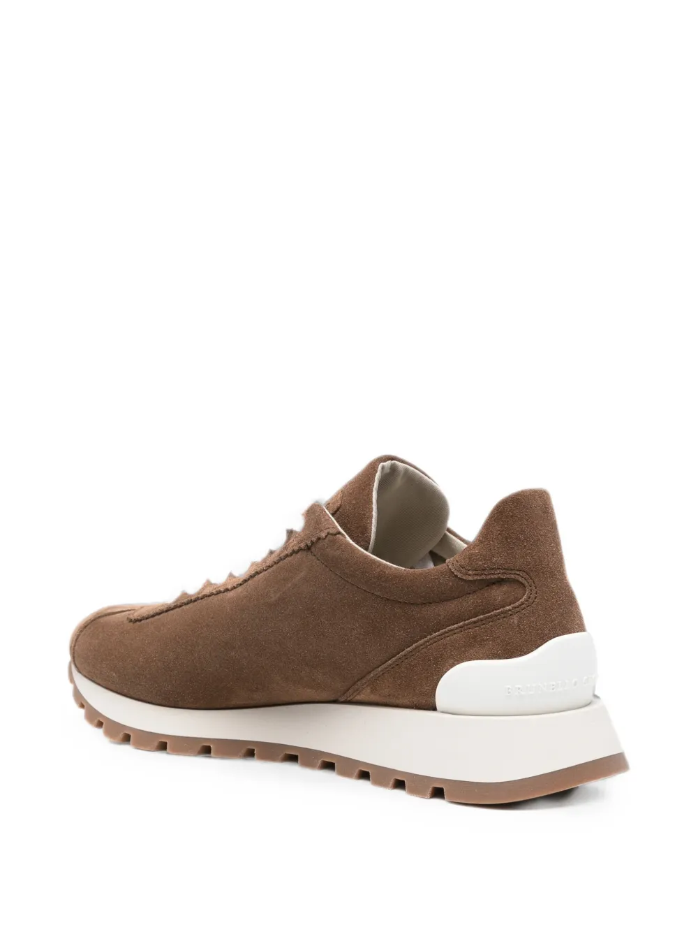 Brunello Cucinelli Monili-embellished suede sneakers Bruin