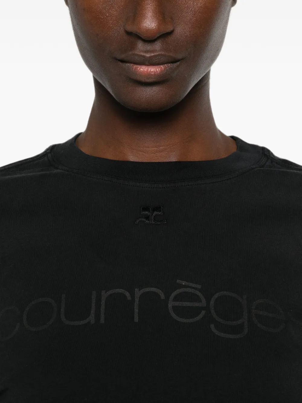 Courrèges Gelaagd T-shirt met geborduurd logo Grijs