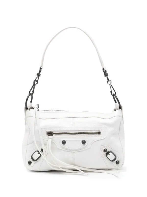 Balenciaga Le City Moto Mini Shoulder Bag in White