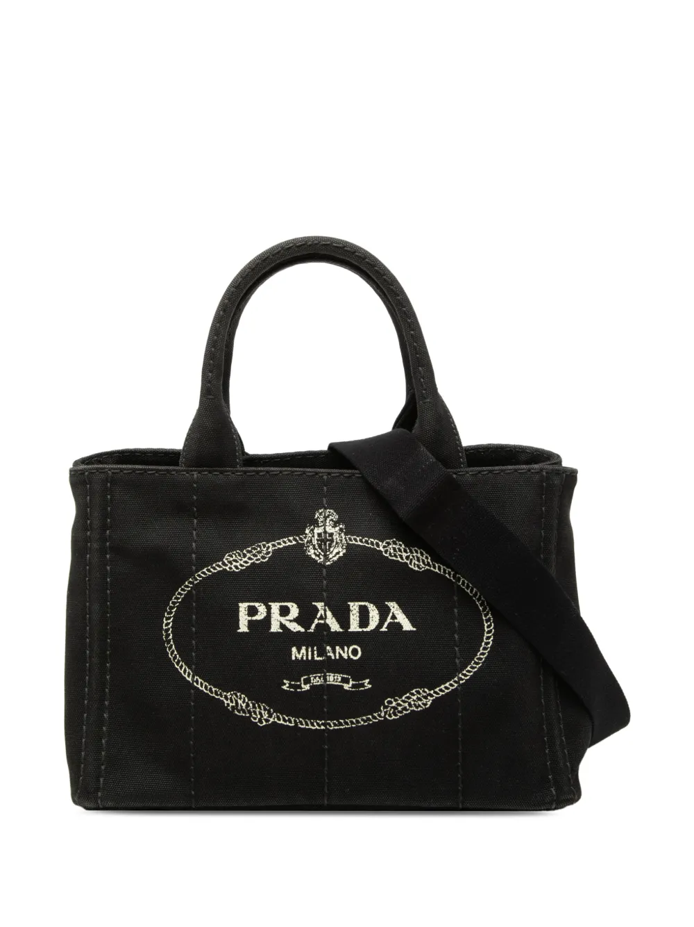 Prada Pre-Owned 2013-2026 Small Canvas Canapa Logo satchel - Nero