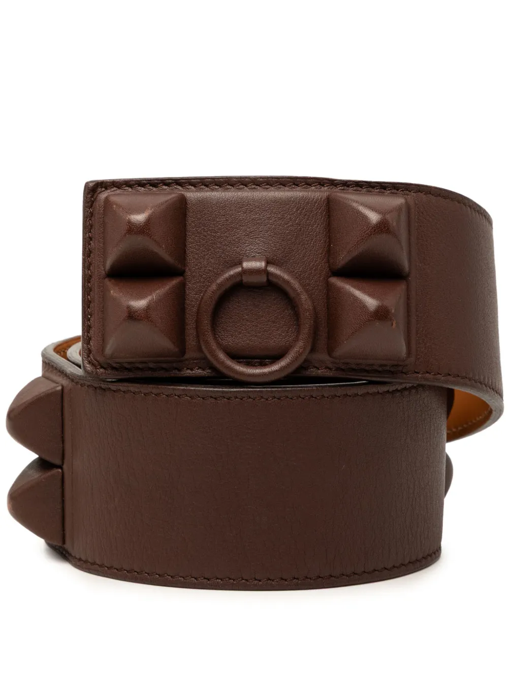 Hermès Pre-Owned 2009 Chevre Mysore Collier de Chien Shadow S belt - Marrone