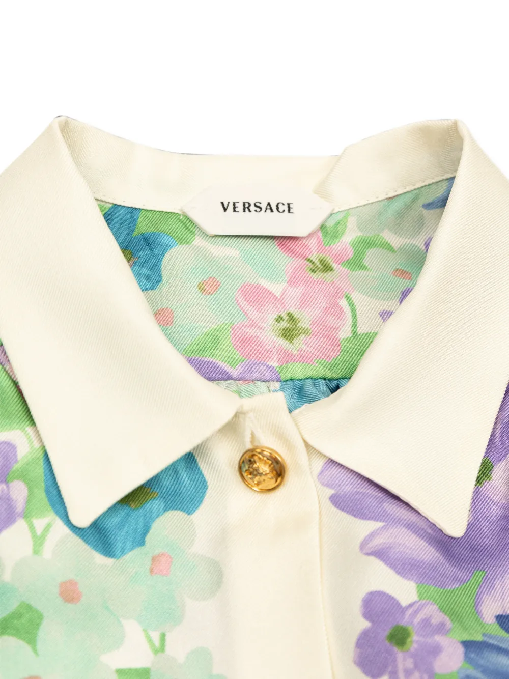 Versace Kids The Meadow Baby overhemd met bloemenprint Wit