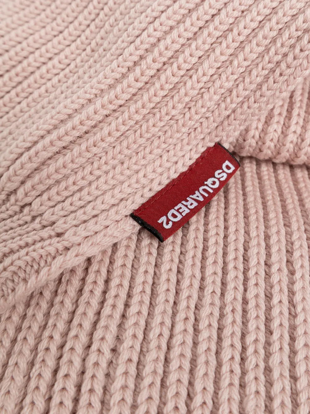 DSQUARED2 Ribgebreide muts en sjaal Roze