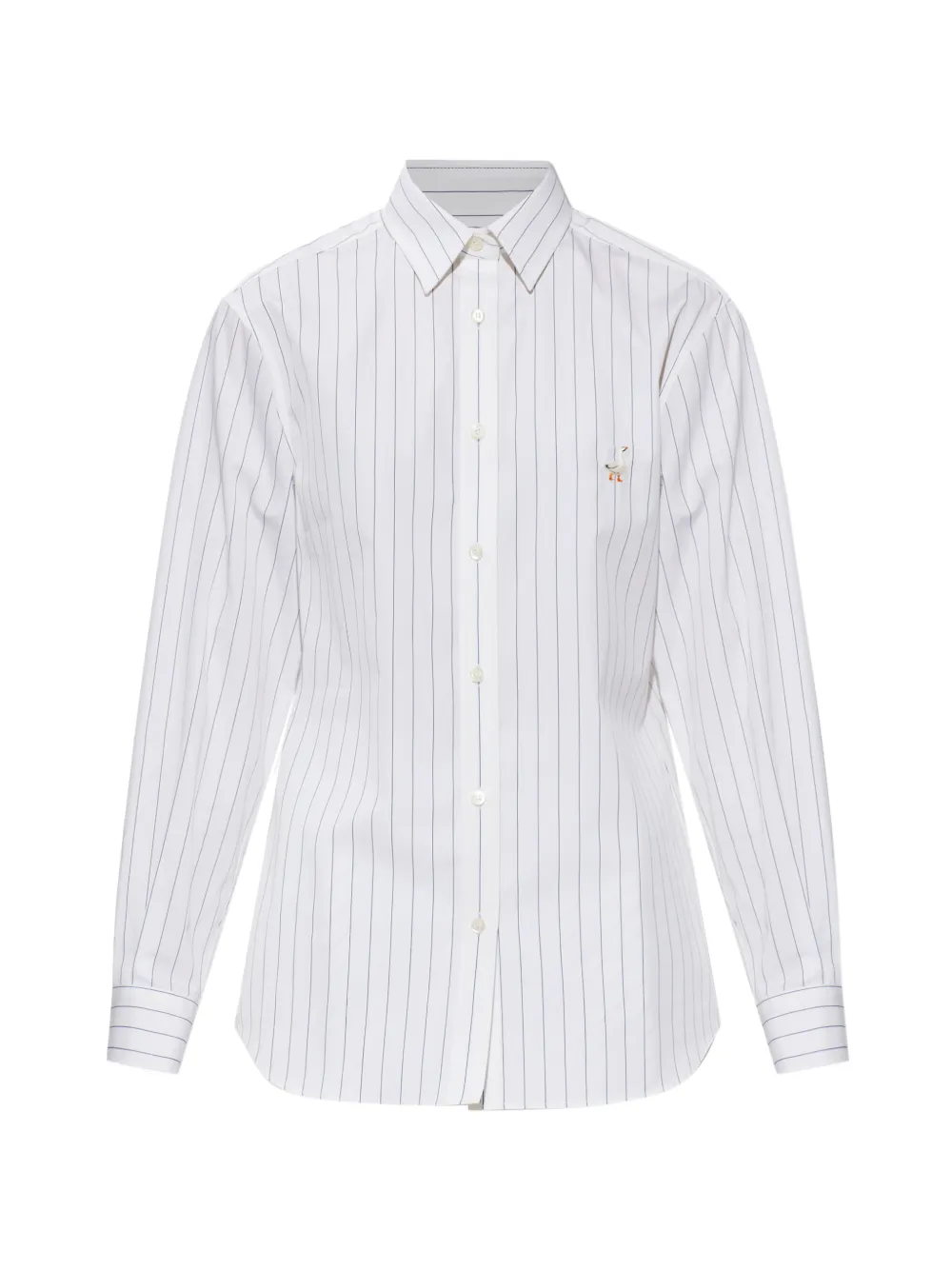 Moschino Camicia gessata con ricamo - Bianco