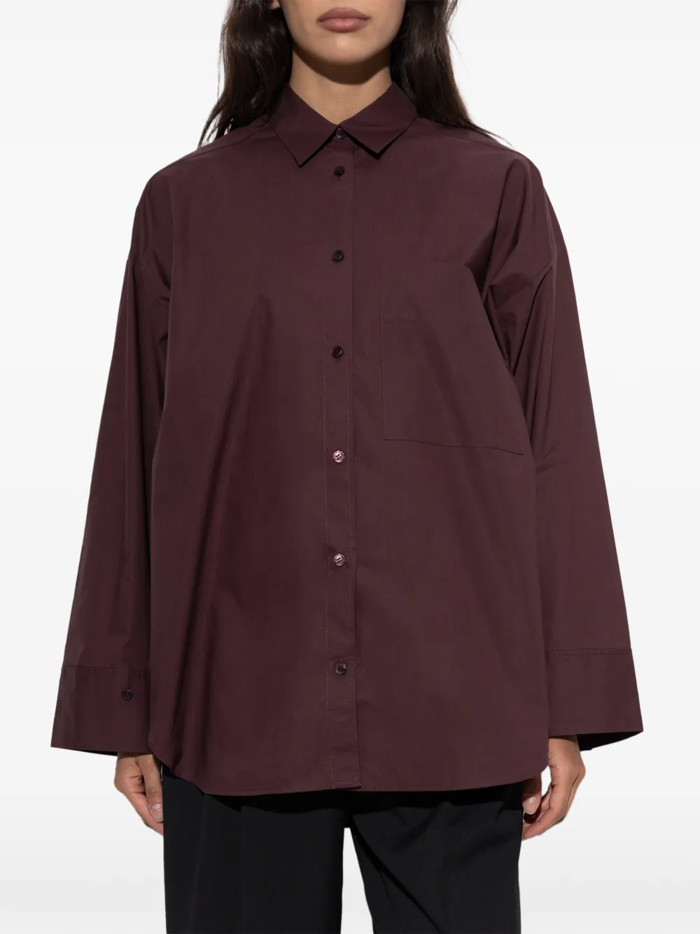 By Malene Birger Derris blouse met borstzak Rood