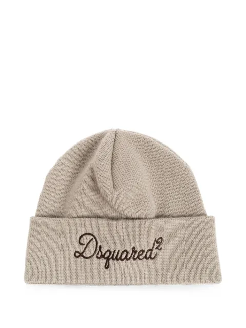 DSQUARED2 logo-embroidered beanie hat