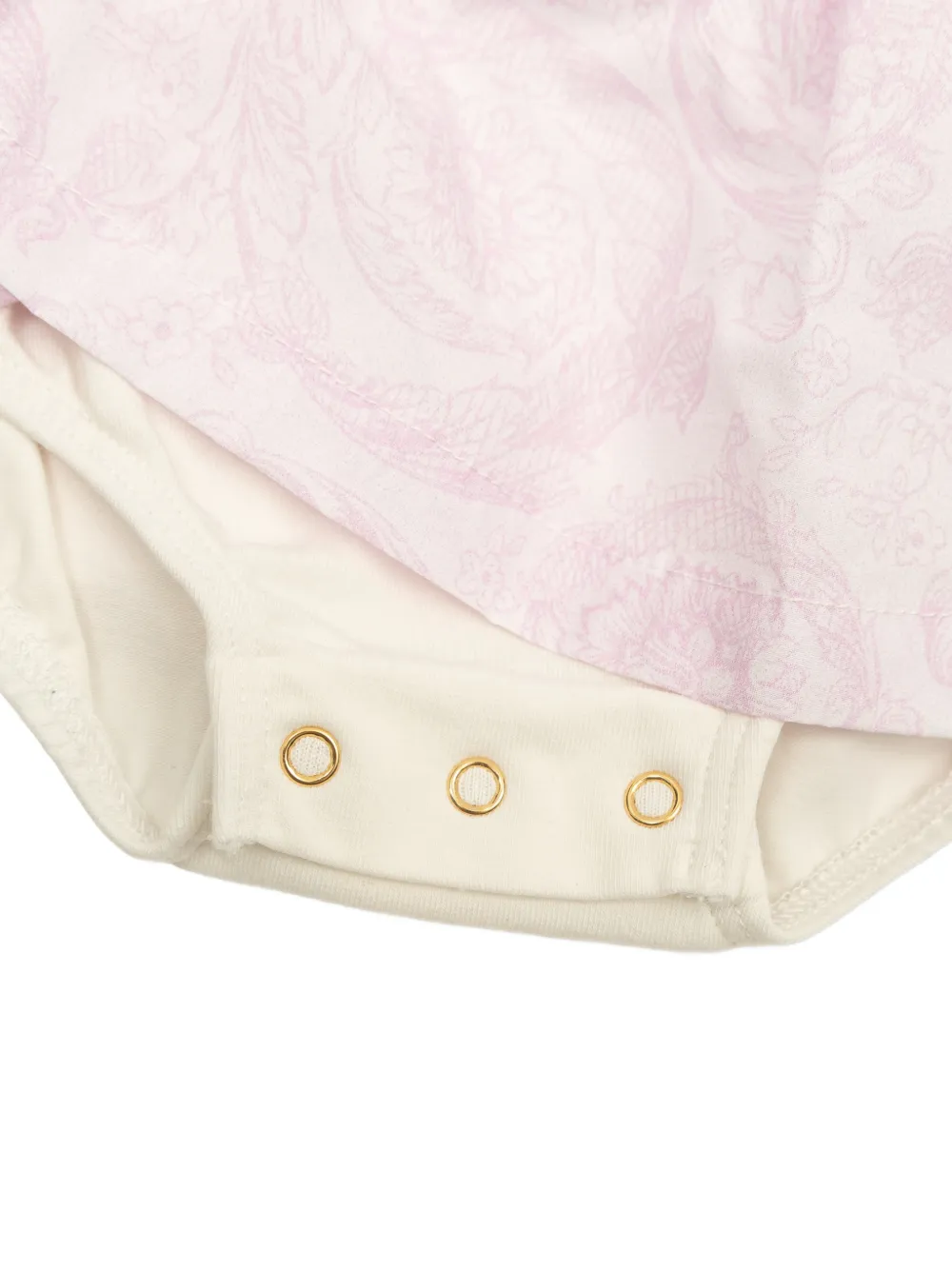 Versace Kids Jurk met Peter Pan-kraag en Barocco-print Beige