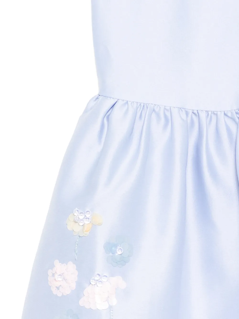 Self-Portrait Kids Jurk met pailletten en bloemapplicatie Blauw
