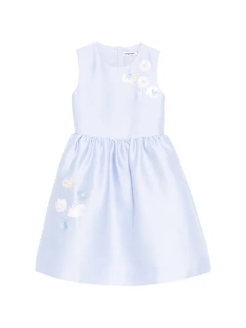 Self-Portrait Kids sequin-embellished floral-appliqué dress