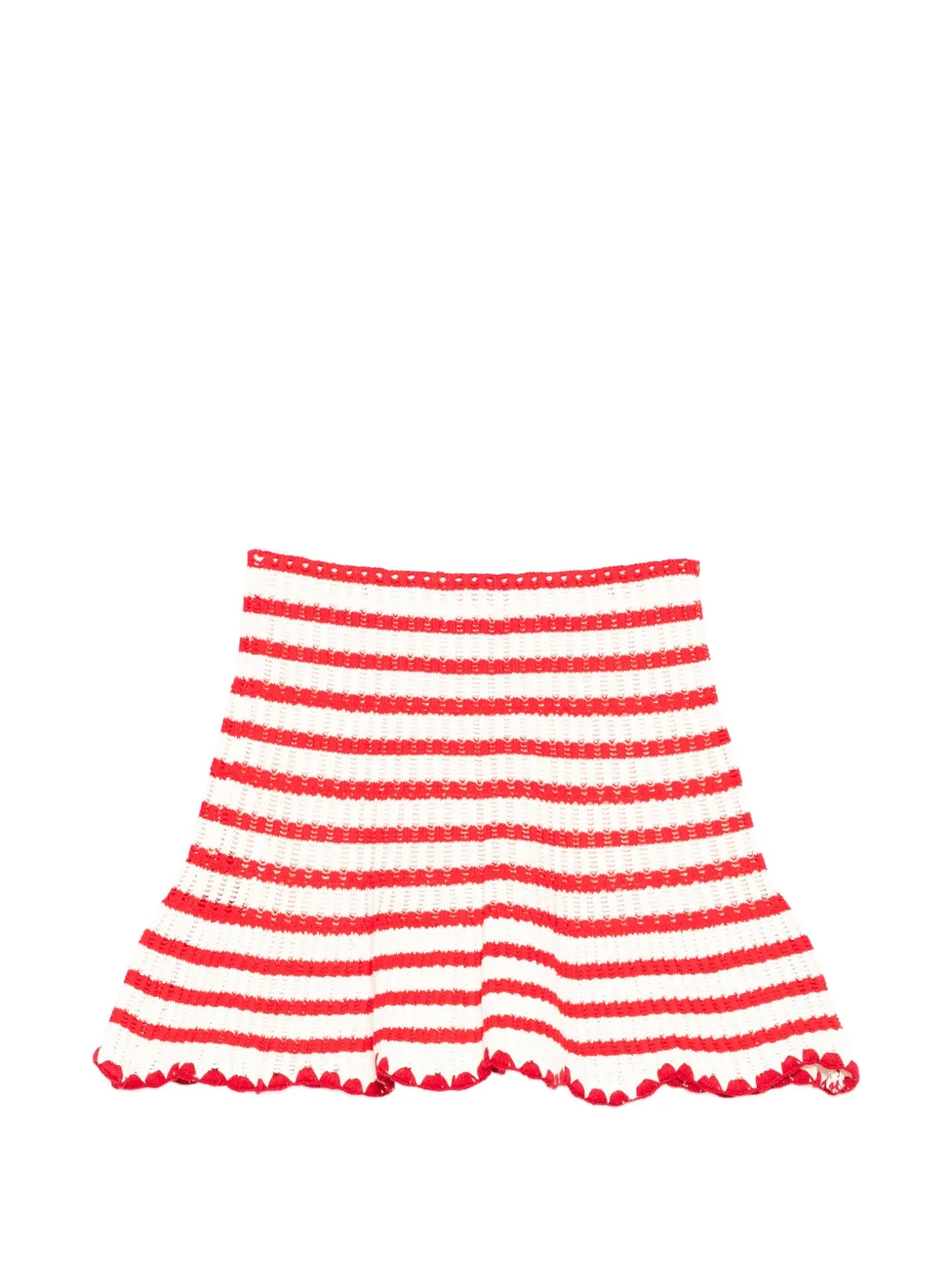 Self-Portrait Kids Gestreepte rok met gewelfde zoom Rood