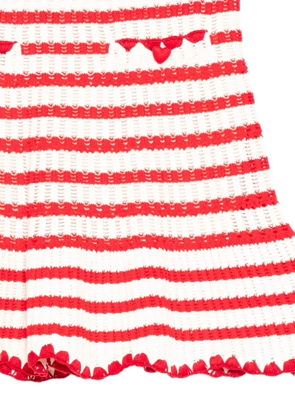 Self-Portrait Kids Gestreepte rok met gewelfde zoom Rood