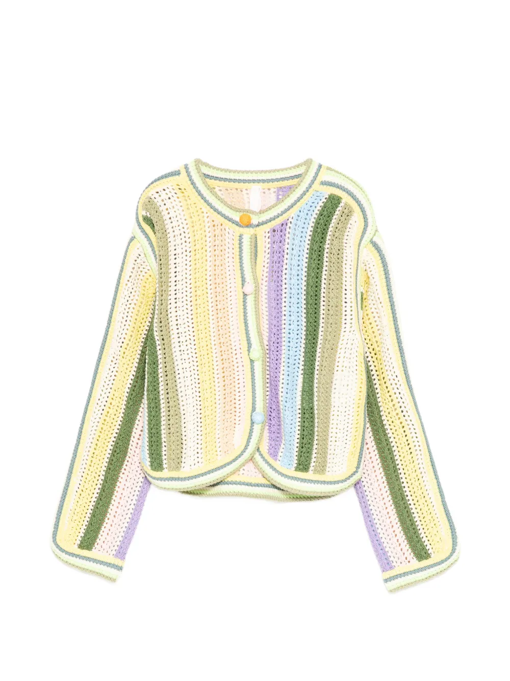 ZIMMERMANN Kids stripe crochet-knit cardigan - Toni neutri