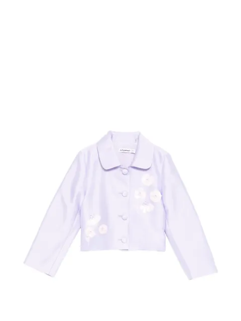 Self-Portrait Kids sequin-embellished floral-appliqué jacket