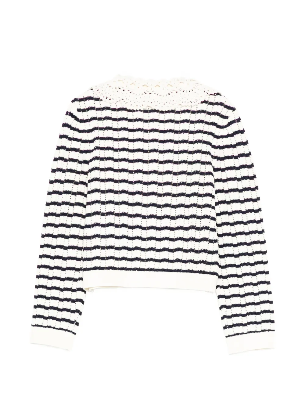 Self-Portrait Kids Gestreept vest met kersen-patch Wit