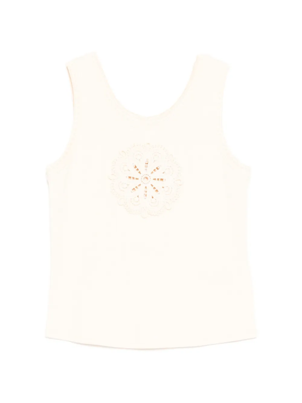 ZIMMERMANN Kids lace-motif ribbed top - Toni neutri
