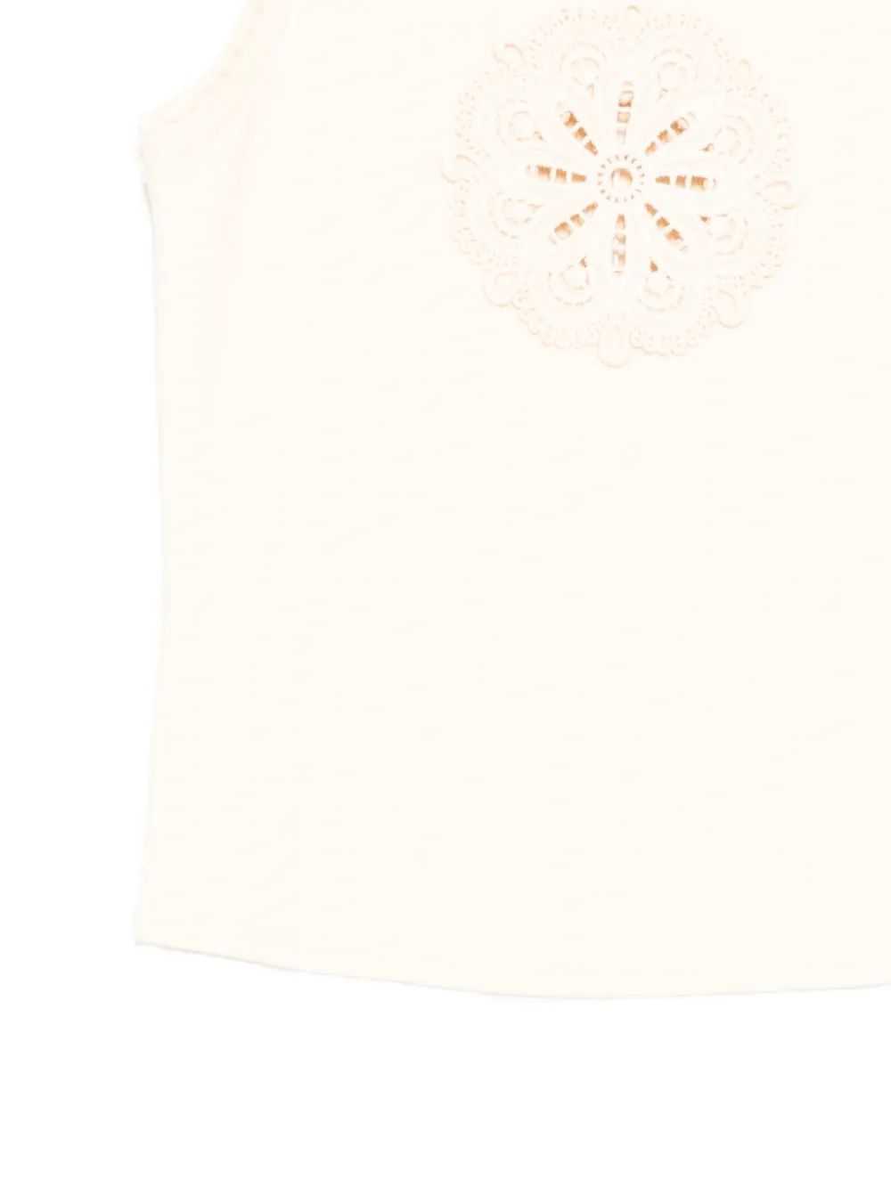 ZIMMERMANN Kids Geribbelde top met kanten patroon Beige