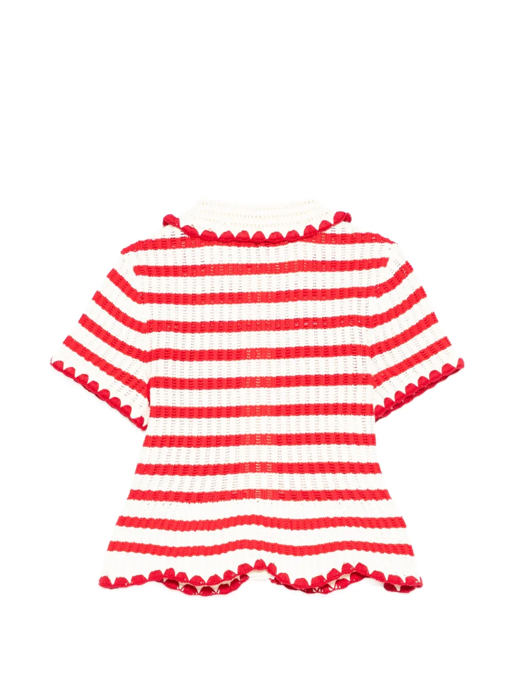 Self-Portrait Kids Gehaakt gestreept vest Wit