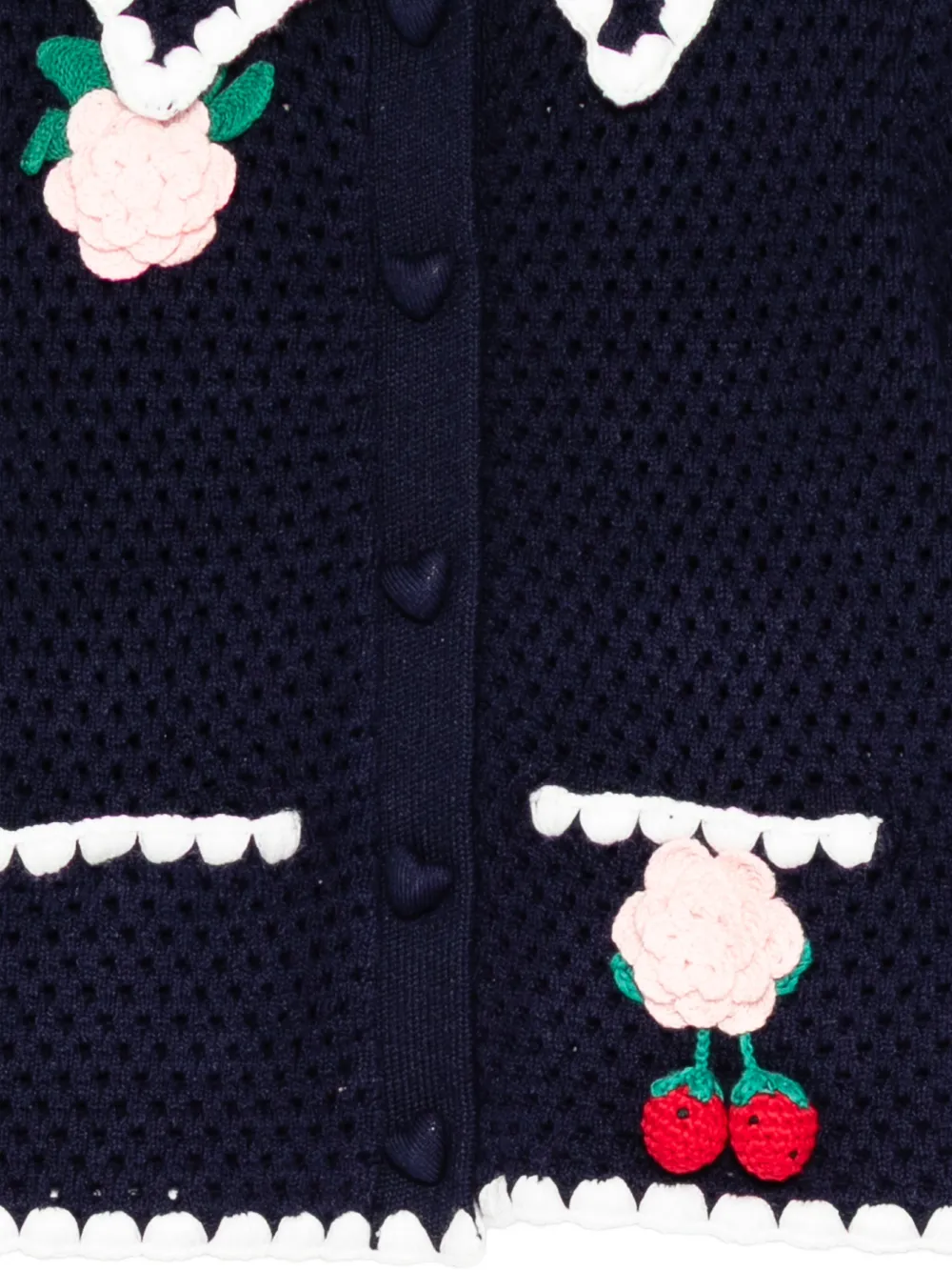Self-Portrait Kids Gehaakt vest met bloemen-patch Blauw