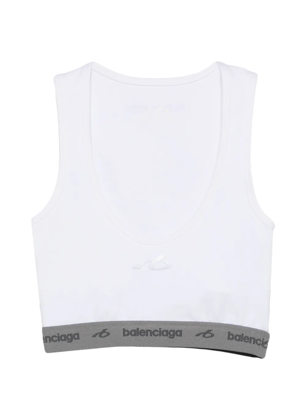 Balenciaga Cropped-Tanktop mit Logo-Print - Weiß