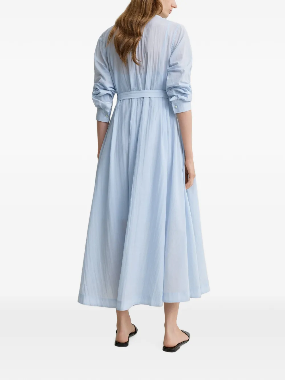 TOTEME Jurk met ceintuur van katoen-voile Blauw