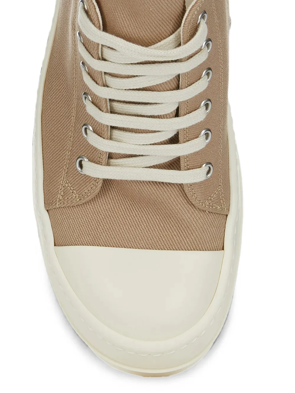 Rick Owens DRKSHDW lace-up rubber-cap sneakers Beige