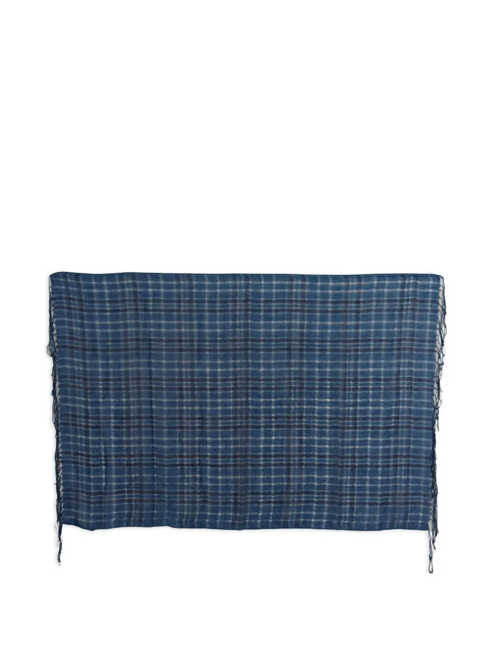 Costume National Sciarpa a quadri con frange - Blu