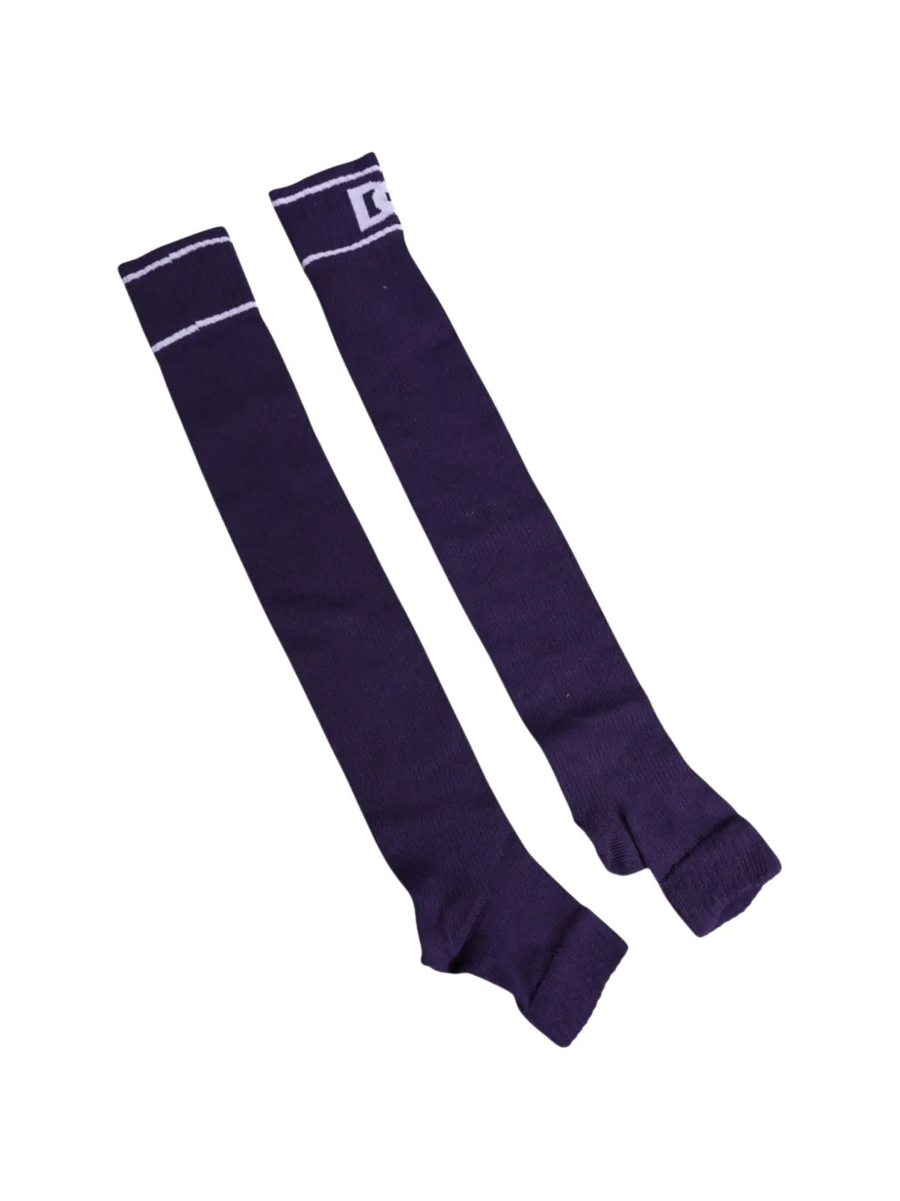 Dolce & Gabbana Gerippte Socken mit DG-Logo - Violett