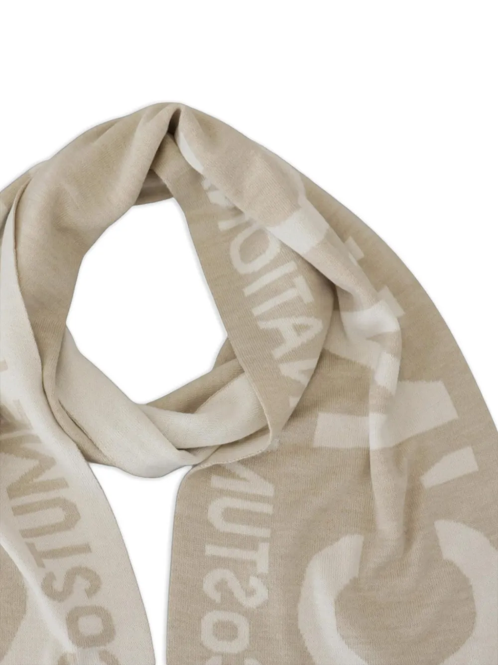Costume National Sjaal van merinowol en logoprint Beige