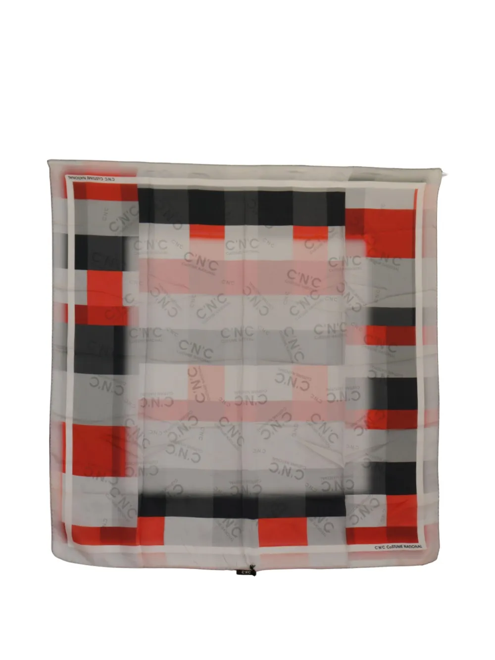 Costume National Foulard in seta con motivo geometrico - Grigio