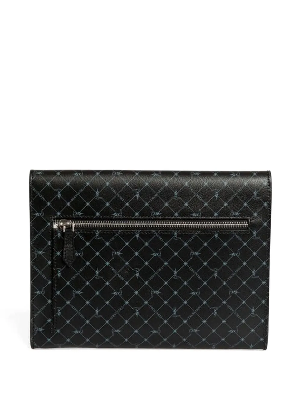 Trussardi logoprint clutch met omslag Zwart