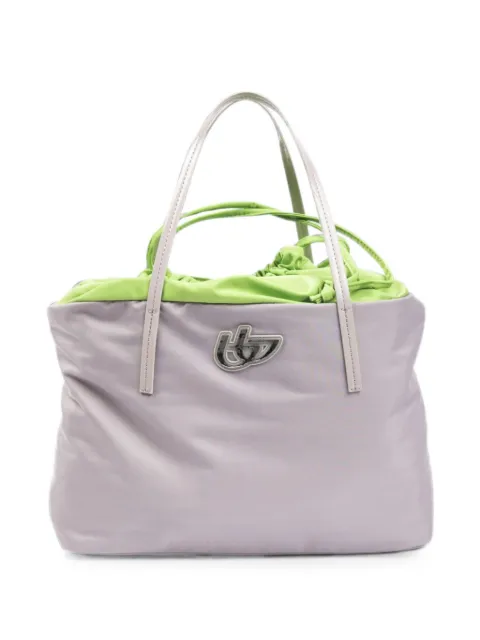byblos drawstring logo-plaque tote bag