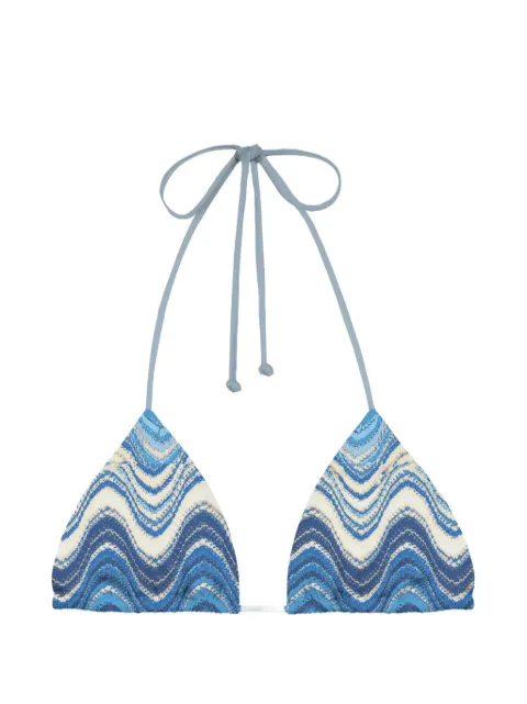 MC2 Saint Barth chevron-knit triangle bikini top