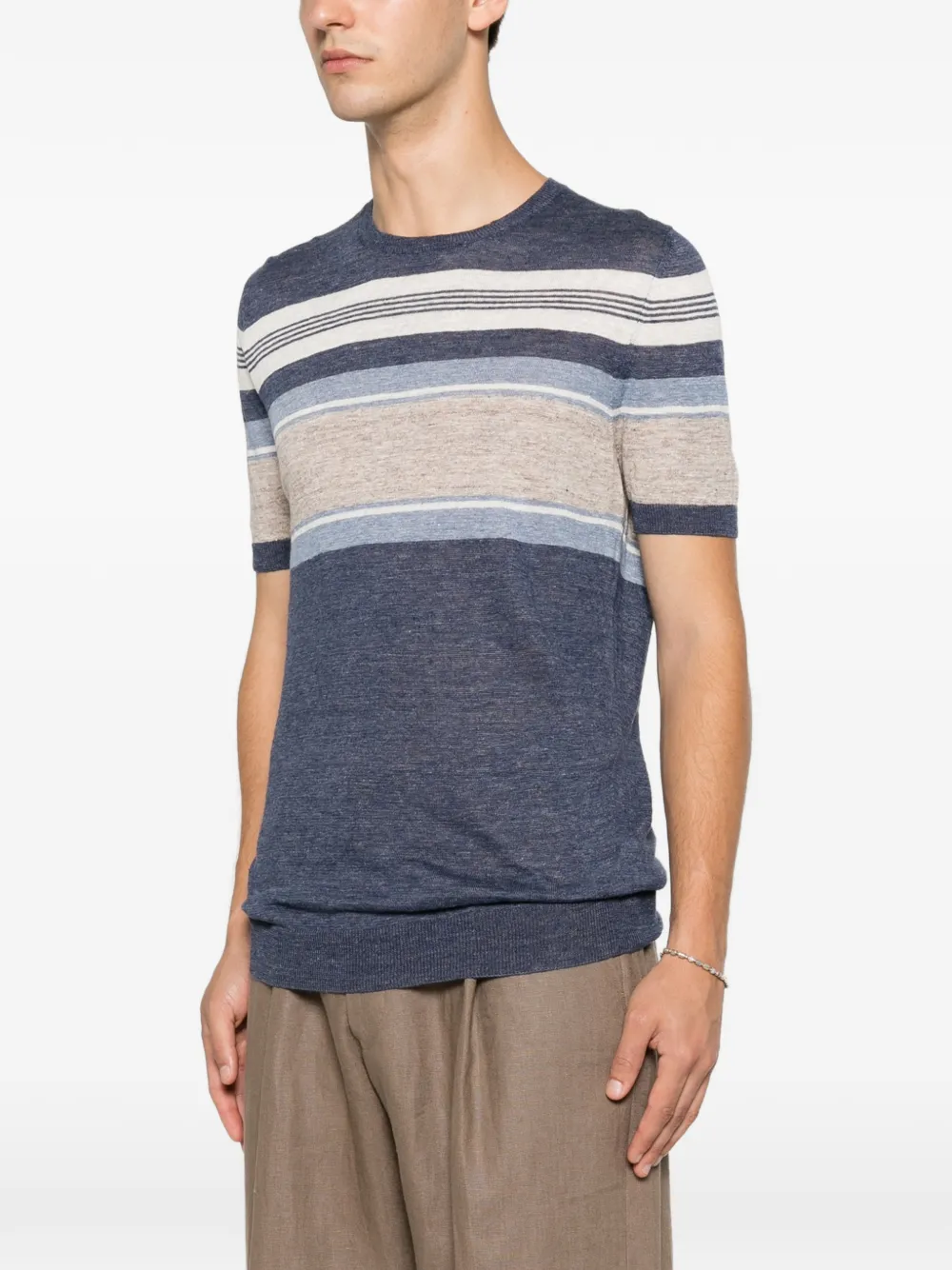Gran Sasso Gestreept T-shirt Blauw