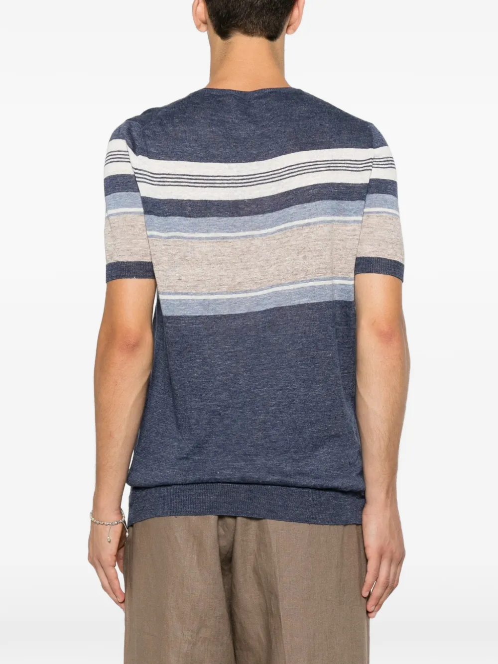 Gran Sasso Gestreept T-shirt Blauw