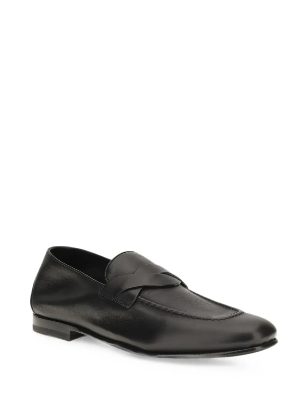 TOM FORD Gigi crossover-strap leather loafers Zwart