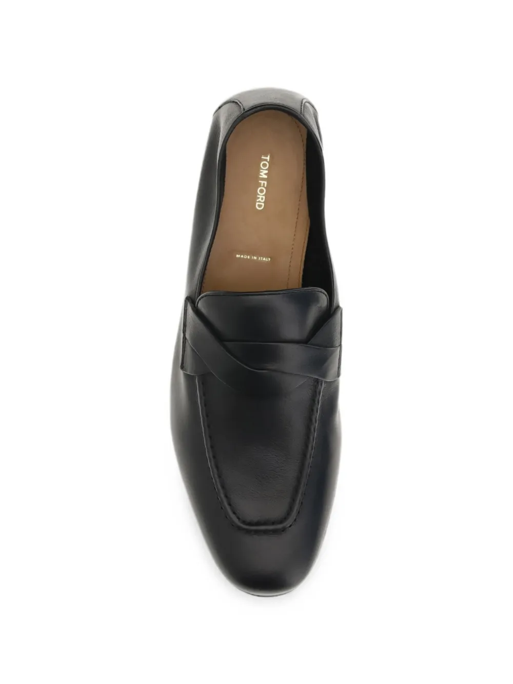 TOM FORD Gigi crossover-strap leather loafers Zwart